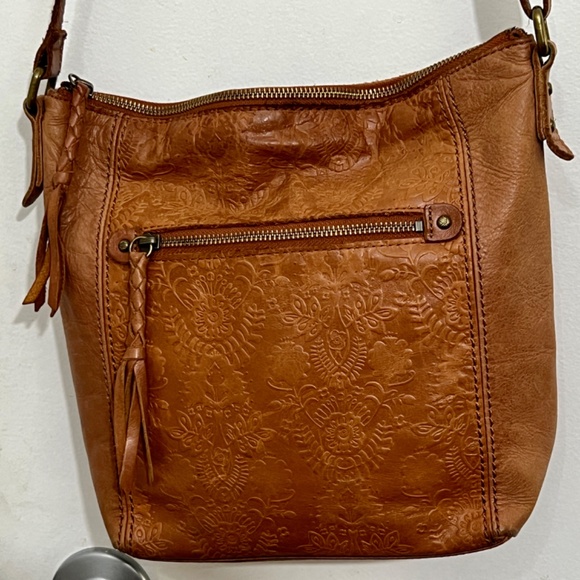 The Sak Brown 100% Leather Crossbody Boho Purse - Picture 1 of 11